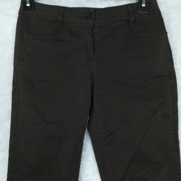 Talbots Womans Jeans Signature Pleated Waist Straight Leg Low Rise Brown 4 - Picture 7 of 13